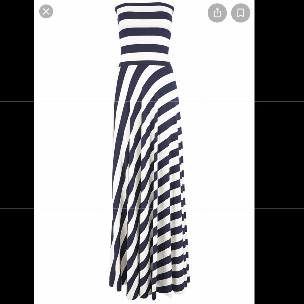 Striped Navy and White Maxi Dress